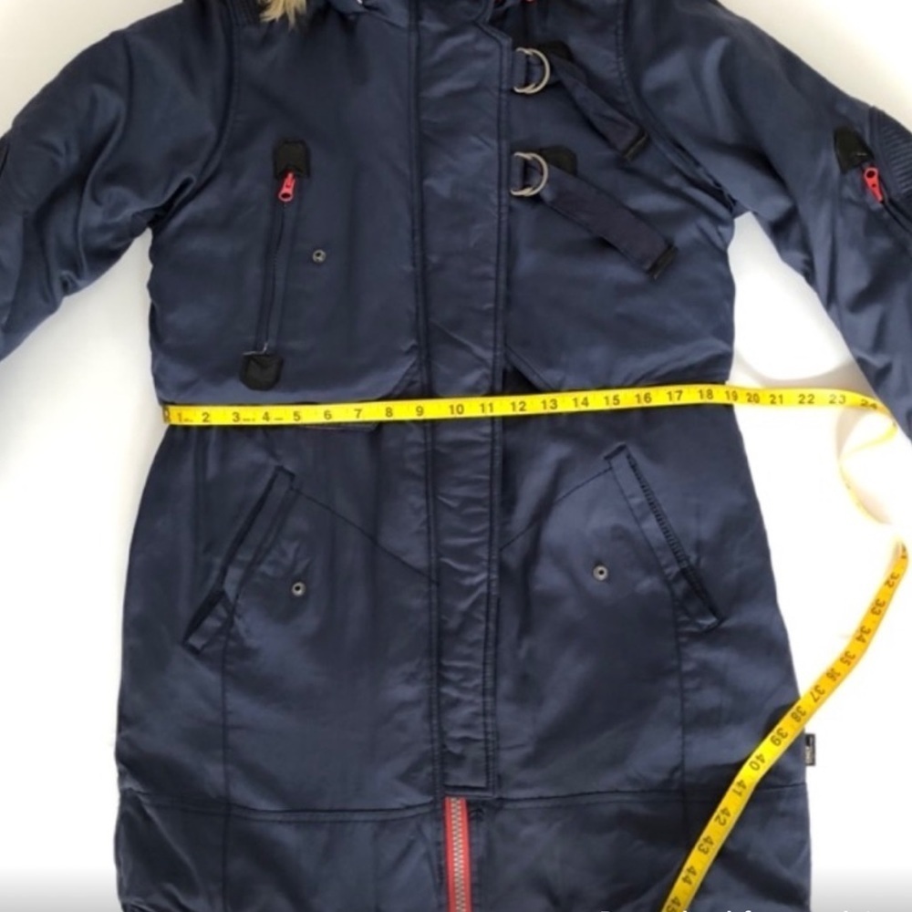 ONLY  -Heavy Duty Navy Blue Parka -orange lining - fur line hood-EUC- Sz M😍❤️​​​ - Picture 11 of 16